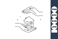 House and Car Protection Concept with Hands Showing Safety a Product Image 1