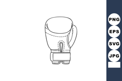 Boxing glove vector illustration in black and white outline Product Image 1
