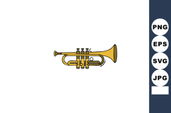 Brass trumpet musical instrument vector design with golden c Product Image 1