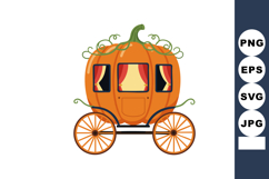 Pumpkin carriage fairy tale vintage coach with orange colors Product Image 1