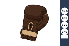 Brown vintage boxing glove with velcro strap vector illustra Product Image 1