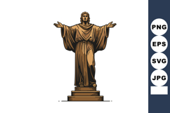 Jesus Christ statue with outstretched arms standing on pedes Product Image 1