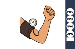 Blood pressure measurement illustration showing arm with sph Product Image 1