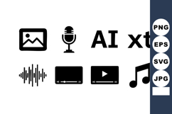Artificial Intelligence Text Audio Icons Vector Illustration Product Image 1