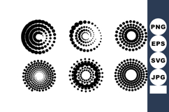 Abstract Circular Dot Pattern Design Set Vector Product Image 1