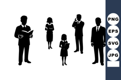 Business People Silhouette Group Standing Poses Product Image 1