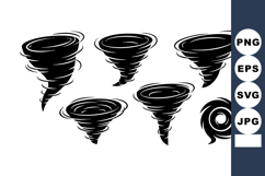 Tornado Swirl Vector Icons Cyclone Storm Set Product Image 1