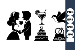 Wedding Couple Holding Hands Cake Rings Vector Product Image 1
