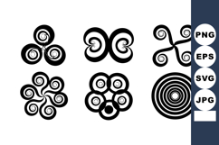 Abstract Black White Spiral Spiral Shapes Vector Product Image 1
