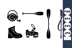 Fishing Reel Paddle Boots Ice Skates Vector Product Image 1