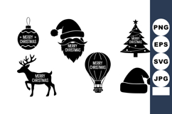 Christmas Holiday Icons Reindeer Santa Tree Balloon Ornament Product Image 1