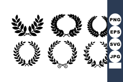 Laurel Wreath Vector Silhouette Design Elements Product Image 1