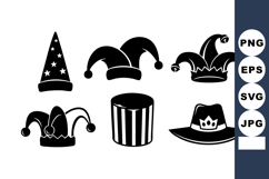 Six Different Party Hats Vector Illustration Product Image 1