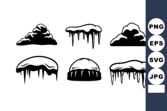 Snow Caps Icicles Frozen Winter Mountain Peak Vector Product Image 1