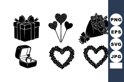 Valentine Gift Ring Bouquet Heart Wreath Vector Product Image 1