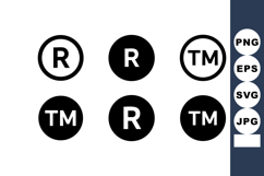 Registered Trademark Symbols Vector Icons Black White Product Image 1