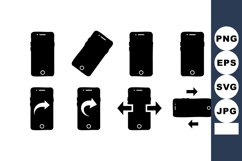 Smartphone Phone Mobile Device Rotation Flip Icons Vector Product Image 1