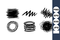 Abstract Black Ink Scribbles Hand Drawn Doodles Vector Product Image 1