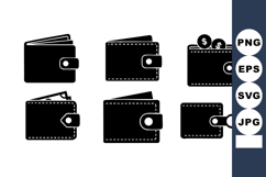 Wallet Icons Set Money Coin Vector Illustration Product Image 1