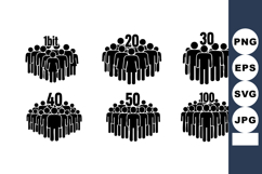Crowd Icons Different Group Sizes Vector Illustration Product Image 1