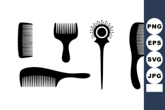 Various Black Silhouette Combs Vector Pack Product Image 1