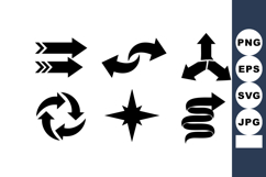 Black Simple Arrow Icons Vector Set Design Product Image 1