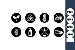 Organic Peanut Allergy Icons No Nuts Milk Free Product Image 1