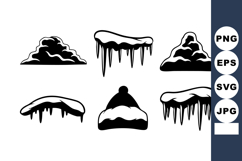 Winter Snow Icicles Frozen Season Vector Illustration Product Image 1