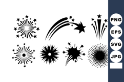Black Star Fireworks Burst Shapes Vector Product Image 1
