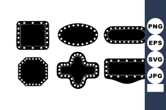 Black Retro Vintage Marquee Light Bulb Signs Vector Product Image 1