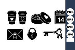 Valentine Day Gift Icon Set Vector Illustration Product Image 1