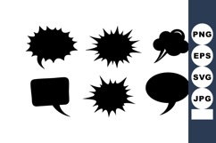 Set of Six Comic Speech Bubbles Vector Product Image 1