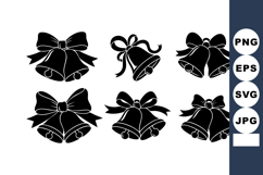 Christmas Bells Ribbon Vector Silhouette Illustration Product Image 1