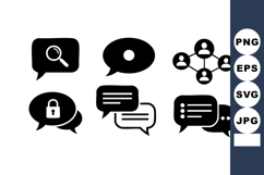 Speech Bubbles Communication Icons Vector Product Image 1