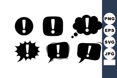 Exclamation Mark Speech Bubbles Alert Icons Vector Set Product Image 1