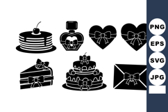 Heart Gift Boxes Cake Slice Envelope Bow Vector Product Image 1