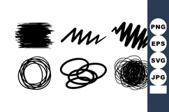 Black Ink Brush Strokes Scribble Doodle Vector Product Image 1