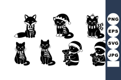 Black Silhouette Winter Animals Vector Product Image 1