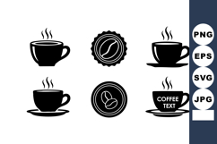Coffee Cup Icons Hot Beverage Vector Set Product Image 1