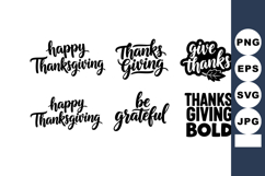 Thanksgiving Calligraphy Hand Lettering Vector Set Product Image 1