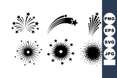 Black Star Fireworks Vector Collection Burst Shapes Product Image 1
