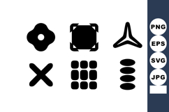 Black Geometric Shapes Icons Set Vector Product Image 1