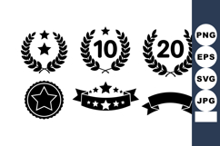 Laurel Wreath Star Award Badges Ten Twenty Years Anniversary Product Image 1