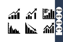 Business Growth Decline Charts Arrows Icons Set Product Image 1
