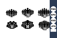 Crowd Size People Group Icons Vector Product Image 1