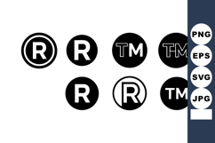 Trademark Registered Symbols Vector Icons Set Product Image 1