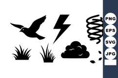 Minimalist Weather and Nature Icon Set Vector Product Image 1