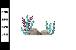 Underwater seaweed and rocks nature marine ecosystem vector Product Image 1