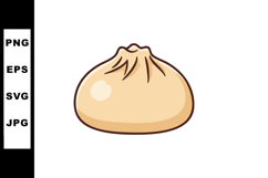 Steamed bun vector illustration with beige color and simple Product Image 1