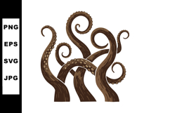 Octopus tentacles vector illustration with brown marine crea Product Image 1